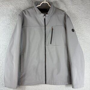 Calvin Klein Mens Soft Shell Jacket Gray XXXL Water Resistant Full Zip